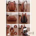 Monogram Leather Backpack – Full-Grain Travel & Laptop Bag Tigre X Studio