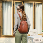 Monogram Leather Backpack – Full-Grain Travel & Laptop Bag Tigre X Studio