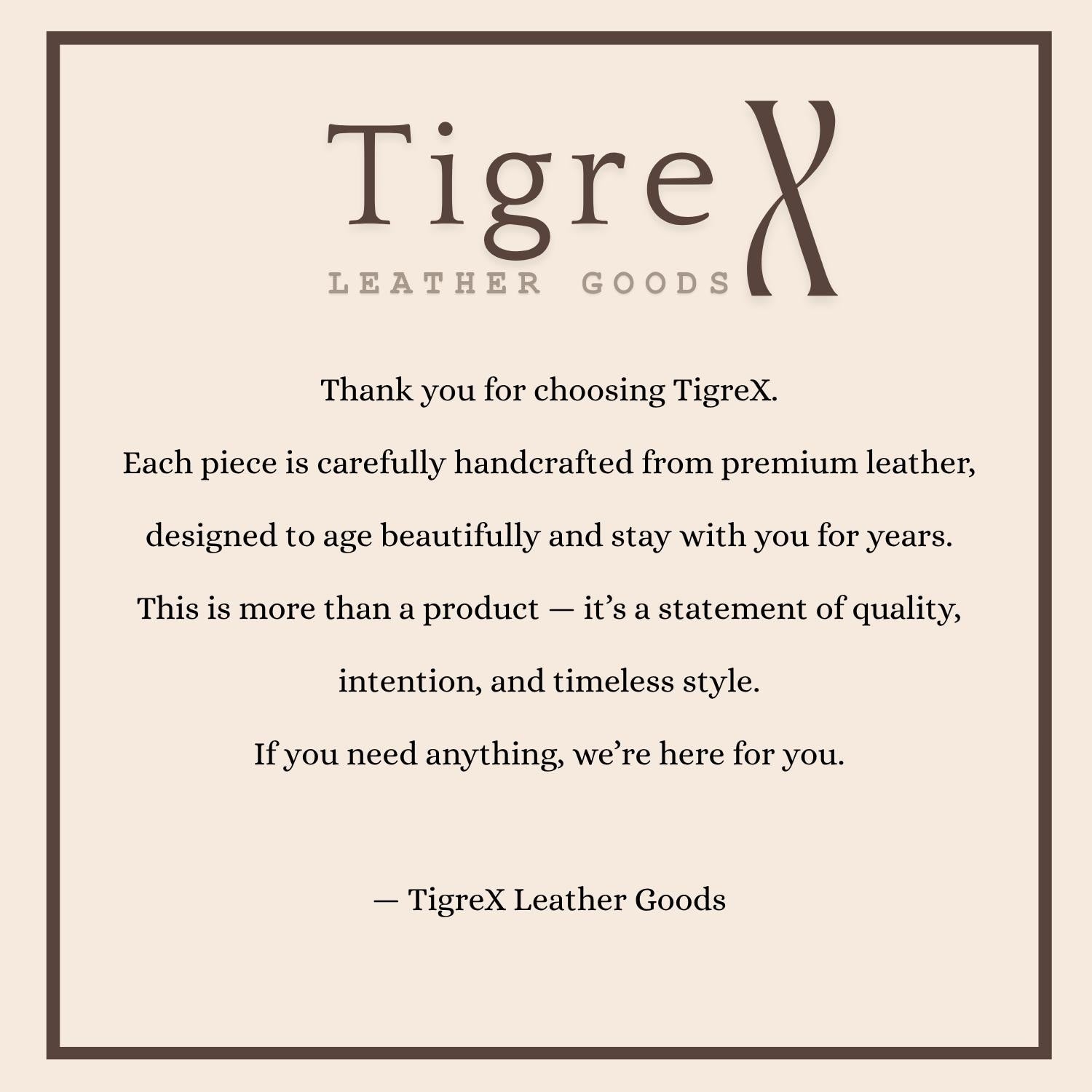 Monogram Leather Backpack – Full-Grain Travel & Laptop Bag Tigre X Studio