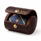 Personalized Leather Tie Case – Luxury Travel Organizer (Crazy Horse Leather) Tigre X Studio
