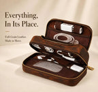 Leather Tech Organizer Large – Full-Grain, Personalized Travel Case TigreX Leather Studio